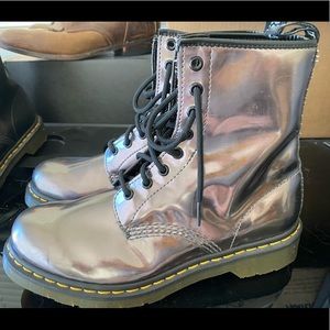 Pewter metallic doc martens 1460 w size 9 boots